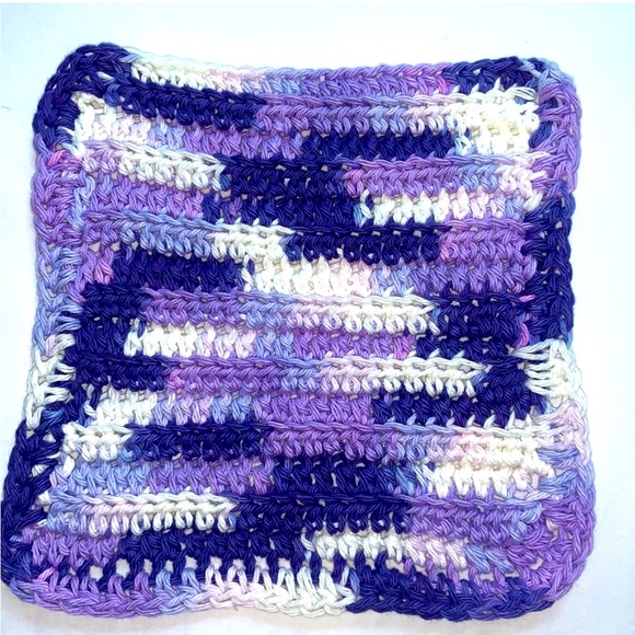 HAND CRAFTED Crocheted Colorful All Purpose 100% Cotton Wash or Dish Cloth - Picture 5 of 5